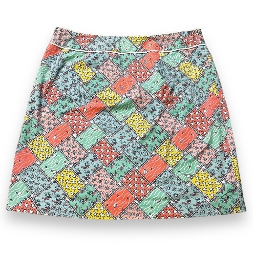 Vineyard Vines Mini Skirt Patchwork Print Nautica… - image 5
